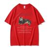 Oversized Red Short-Sleeve T-Shirt Featuring "All I Need To Know About Life I Learned From My Cat" Tabby Cat Life Philosophy Meme Graphic Print