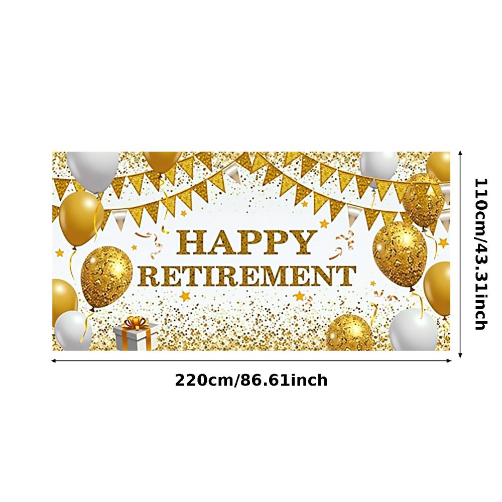 Golden Theme Retirement Banner Party Decoration Retirement Decor for Event Celebration Party Background Photo Shoot