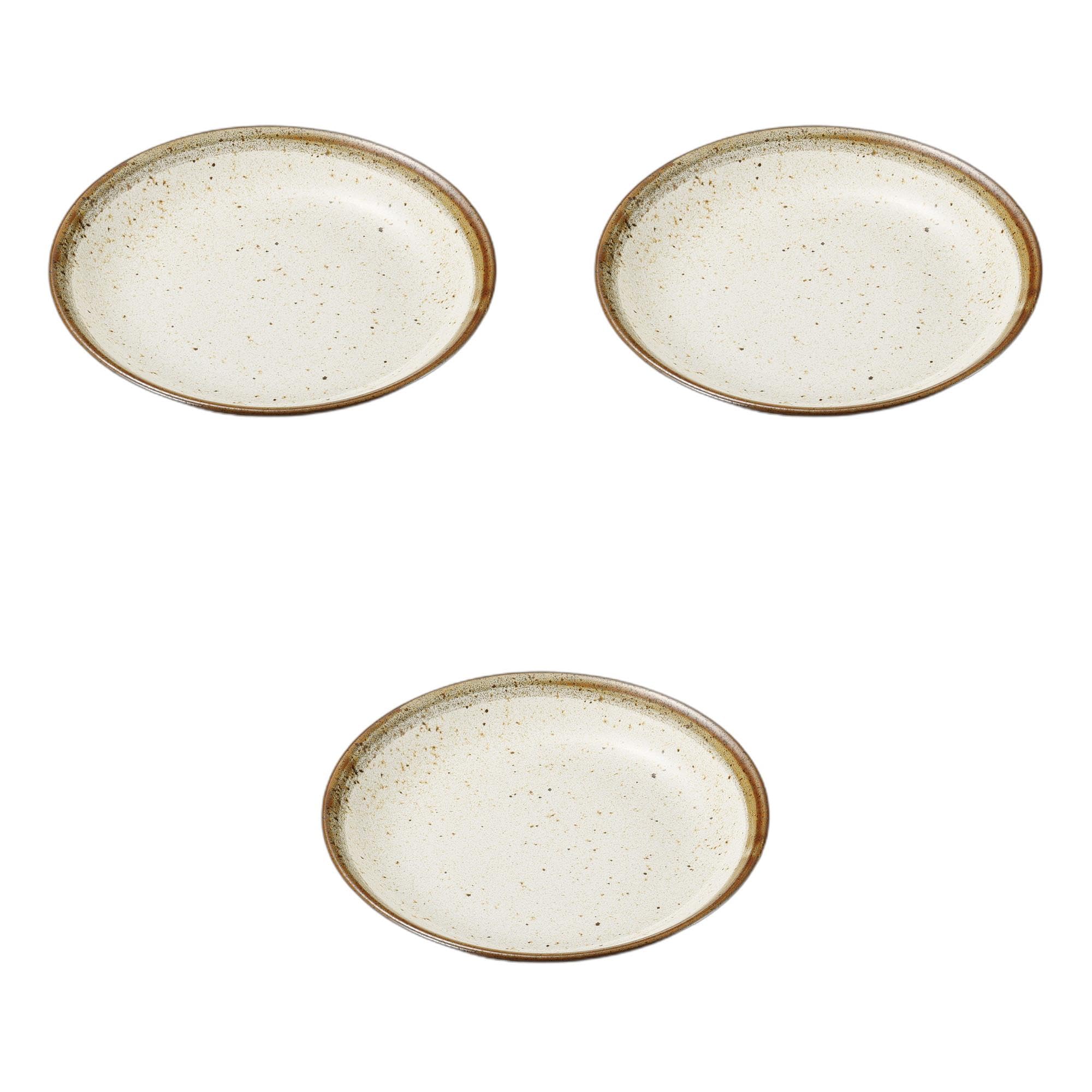 

Set of 3 Kohiki Lined Deep Plates x Large Ceramic Plates by Setomonohonpo 8.5cm [26.5 4.3cm]