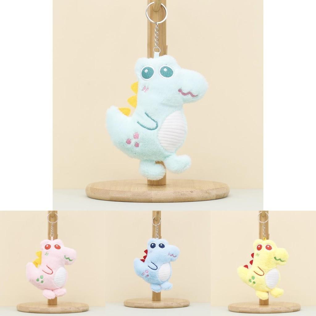 Cute Cartoon Dinosaur Plush Keychain Colorful Soft Stuffed Animal Gifts