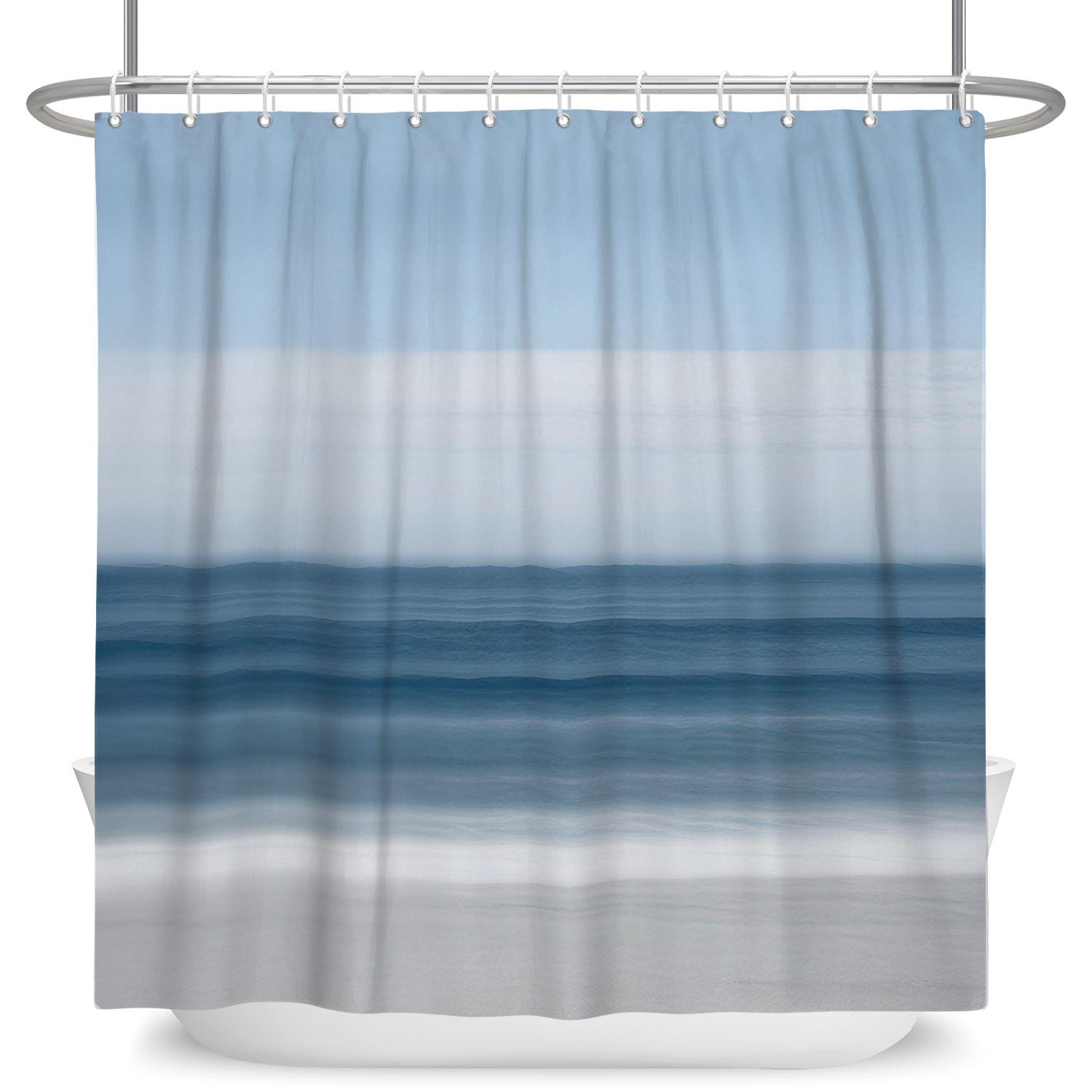 

Modern Striped Gradient Shower Curtain Waterproof Polyester Fabric Bathroom Decor Set With 12Hooks For Home Decor Shower Curtain W60H190(CM)-1 Pcs