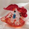 Figure di Gallo Seduto Galline in Vetro Soffiato Statua Sculture di Animali Figura Decorativa da Collezione Arredamento per la Casa