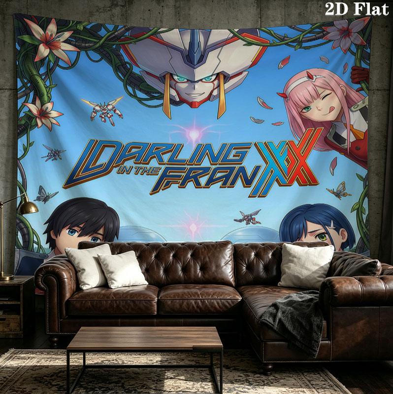 Franxx Wall Tapestry Aesthetic Wall Hanging Printed Fabric Blanket Decorative Tapestries For Bedroom Living Room Home Decor