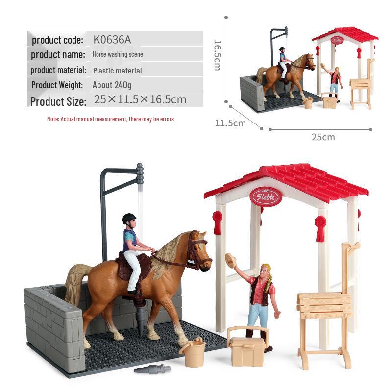 Farm Animal and Human Figures Playset with Fences: Rabbit, Sheep, Donkey, Cow - Parent-Child Simulation Toy