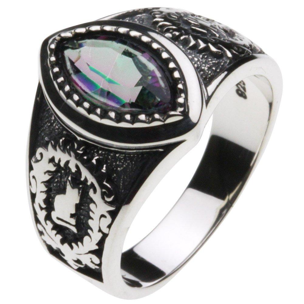 

Witch Cat Ring with Mystic Quartz 925 r0384 Size 7 [Cenote] [Silver Accessory]