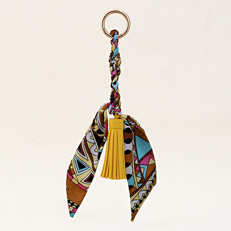 

Женские кисточки Креативные держатели для ключей Декоративные аксессуары Полиэстеровое украшение Шелковая лента Брелок Индивидуальность 9 цветов