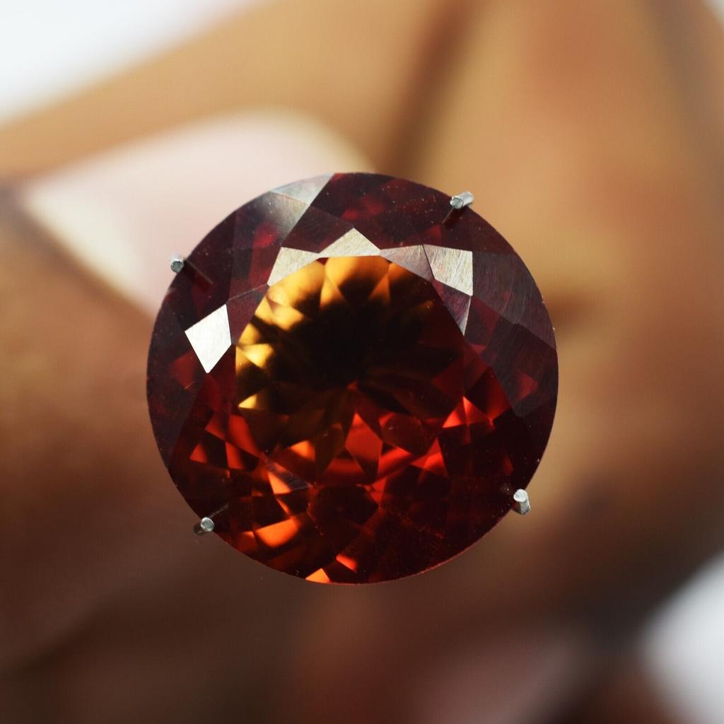 Natural Orange Sapphire Loose Gemstone 10.15 Ct Stone Round Cut September Birthday Birthstone