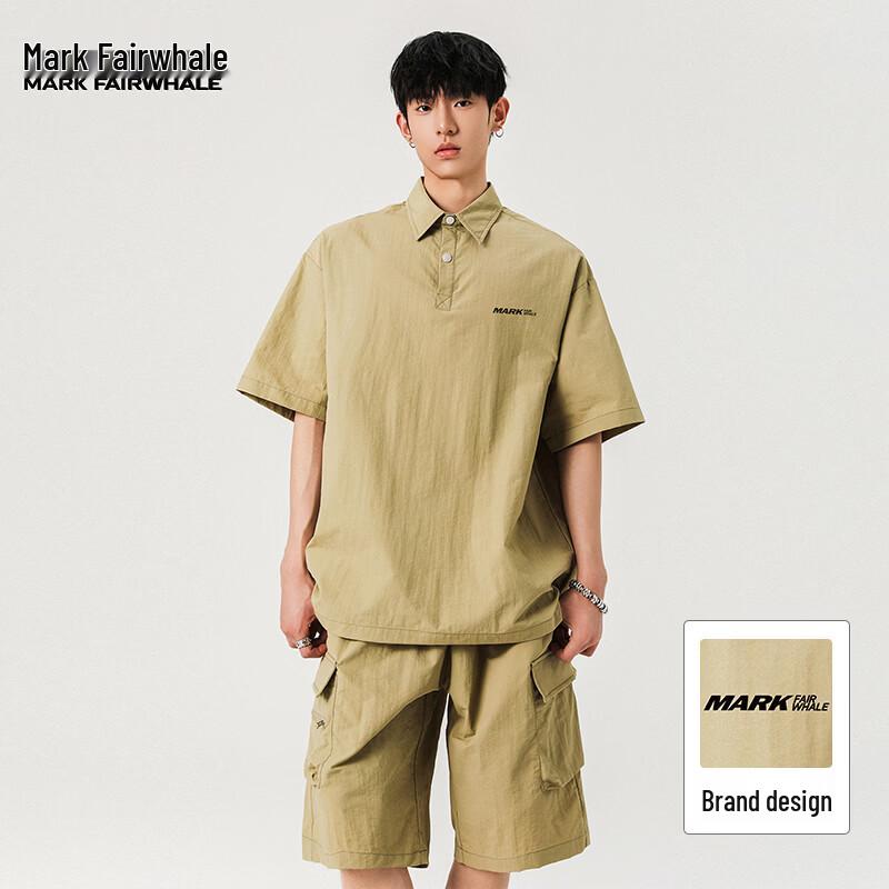 

Mark Fairwhale Men s Ice Silk POLO Top & Shorts Set 2XL