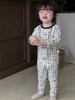 Autumn and winter pure cotton cartoon boneless loungewear baby clothes 280g wool pull frame boys pajamas set