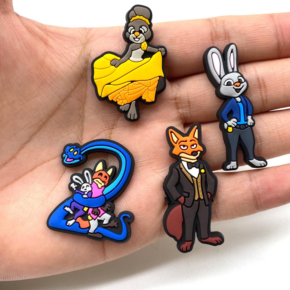 16-Piece Zootopia Cartoon Shoe Charms Set for DIY Sandals and Slippers