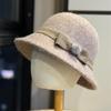 French Retro Daughter Hat Women's Autumn and Winter New Solid Color Warm Temperament Top Hat Bucket Hat Basin Hat Casual Simple Tide
