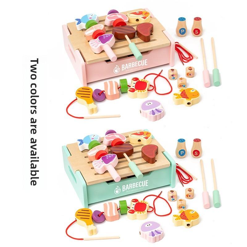 Grill Barbecue Wooden Toy With Educational Pretend Cooking Features Kids For