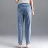 Spring Summer Oversize 80kg Ankle Length Harem Jeans High Waist Stripe Denim Pants Baggy Blue Woman Casual Spodnie Trouser