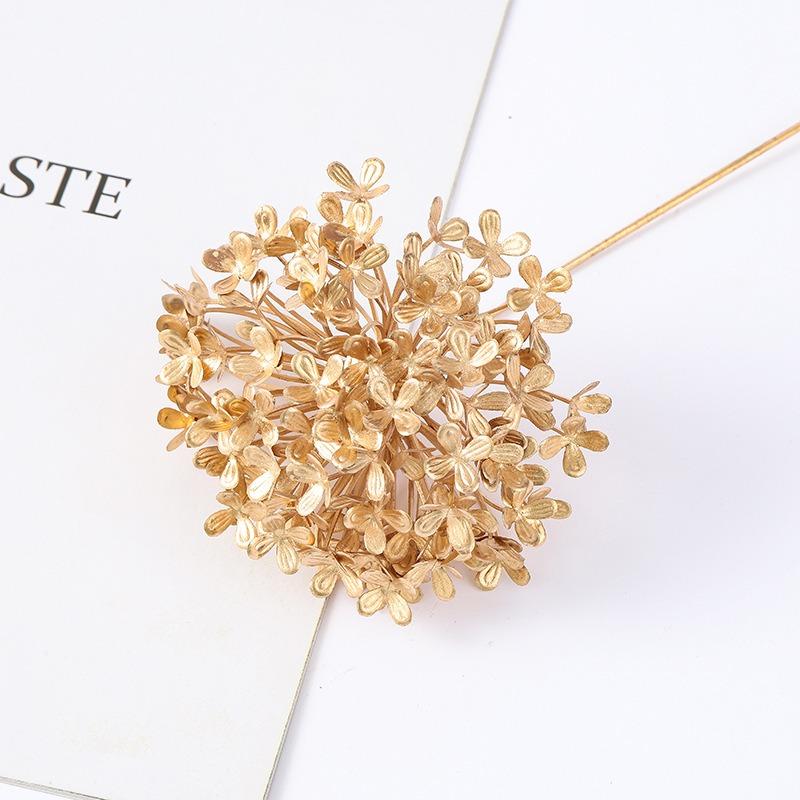 Buquê de Flores Artificiais Douradas Ornamento de Planta Falsa para Decoração de Casa, Quarto, Decoração de Natal, Ano Novo, Presentes, Acessórios