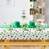 St. Patrick's Day Clover Tablecloth Decorations 2025 Clover Printed Tableclot Rectangle Table Cover St. Patrick's Day Party Decoration
