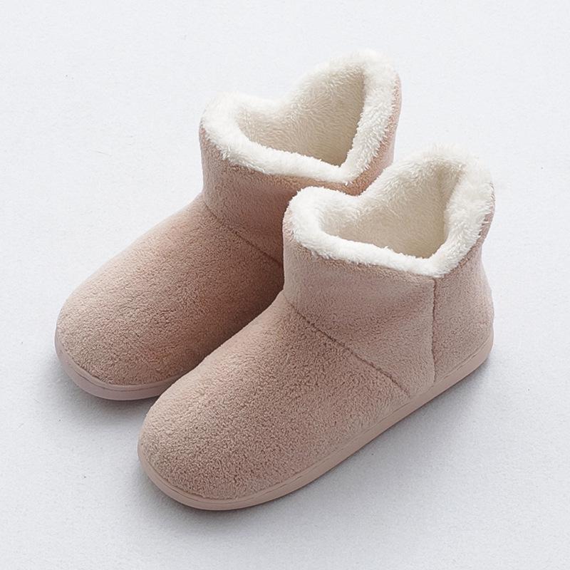 Lidani Women's Winter Postpartum Plush Cotton Slippers with Heel, Thick Sole Indoor Shoes, Fluffy for Couples.