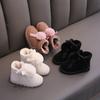 Cute Princess Shoes Girls with Hairball Kids Girl Fur Shoes Warm Baby Girl Boots Ribbons Pompom Winter Short Boots Pupils G06283
