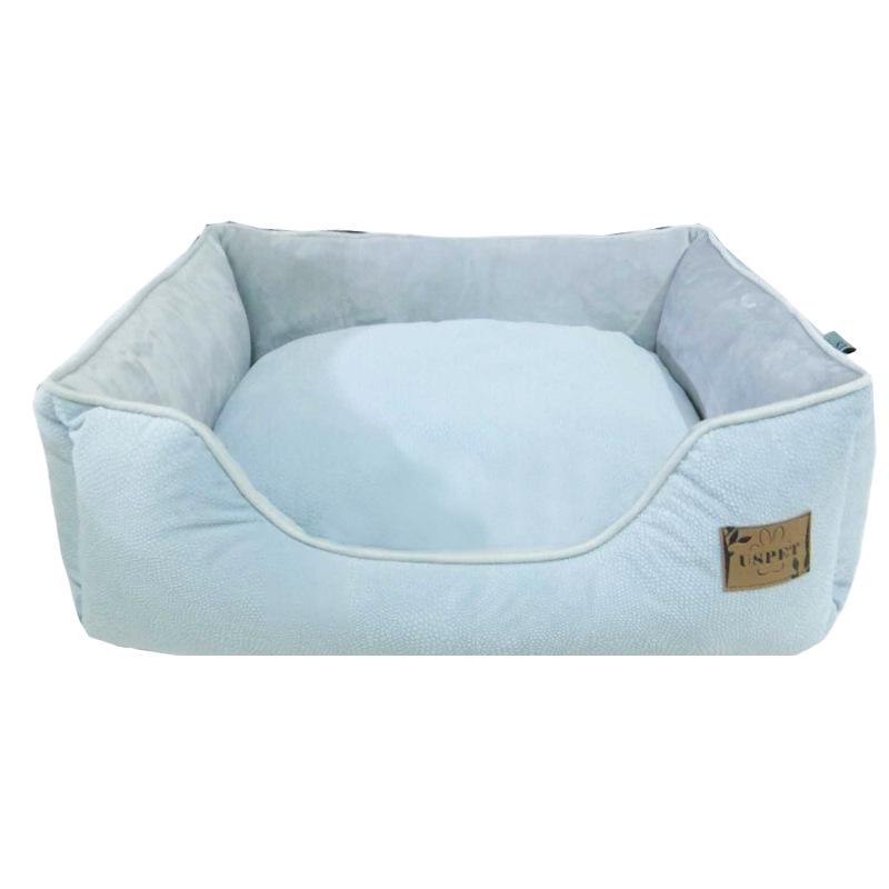 

Washable Non-Slip Dog & Cat Bed with Moisture-Proof Lychee Fabric and Breathable Short Plush for Small Pets Small (45x35x15 cm)