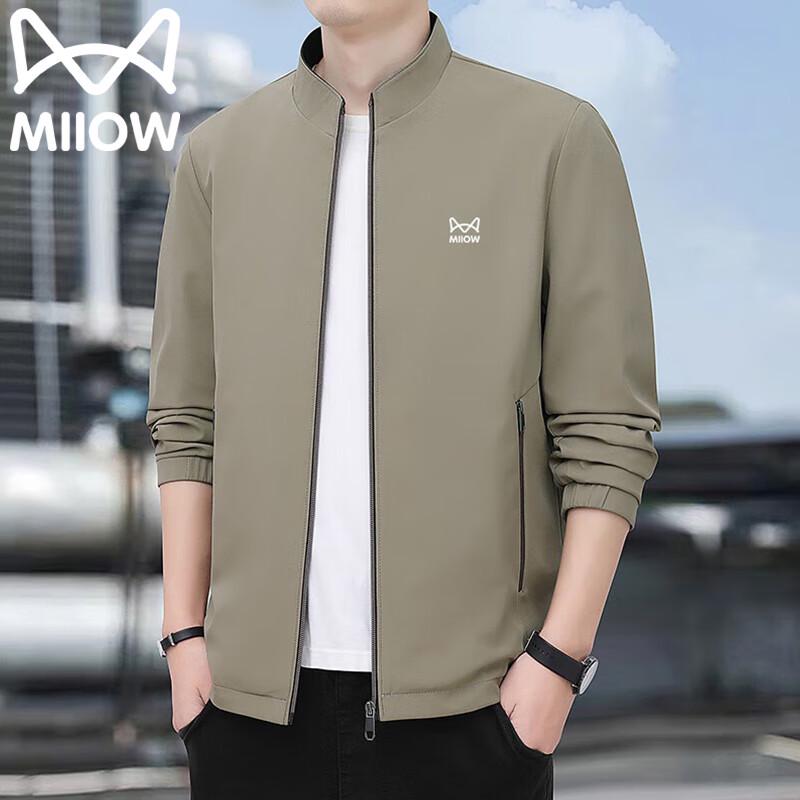 

Miiow Men s Stand Collar Print Casual Jacket M
