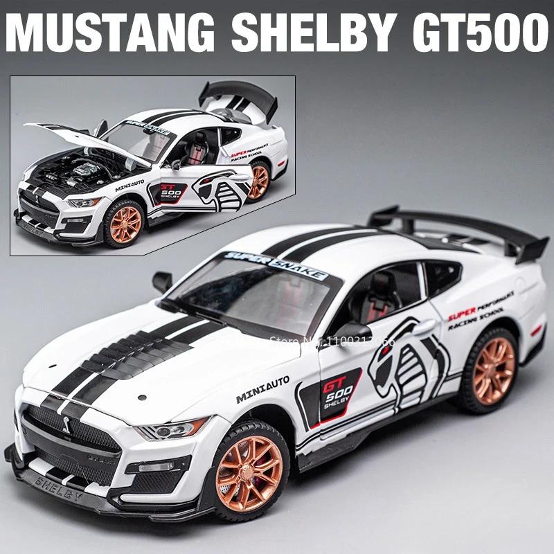 1:24 Shelby Cobra 427 GT500 Models Toys Cars Wheels Turned Vintage Car Alloy Rubber Tires Miniature Vehicles Kids Collection Fun