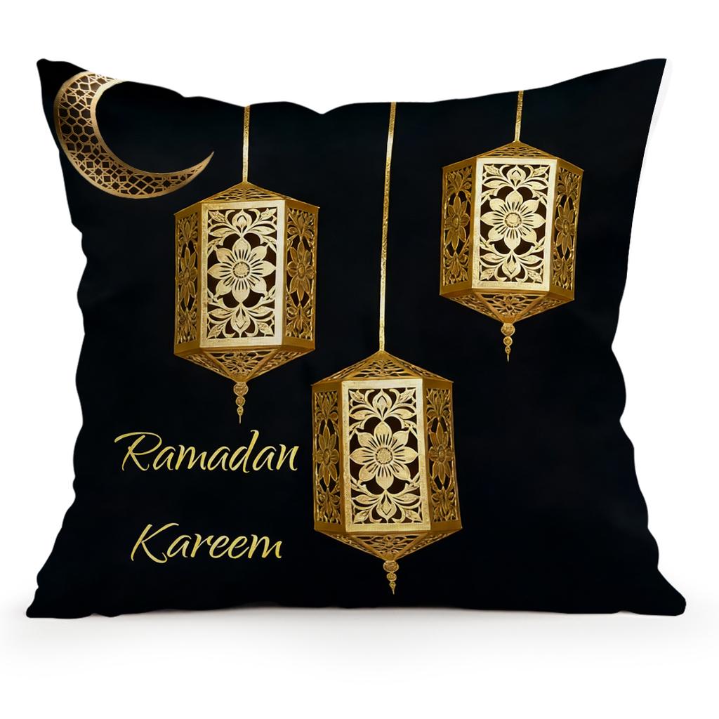 Ramadan Moon Lantern Pillowcase Bedroom Sofa Cushion Cover 100% Polyester Living Room Cushion Pillowcase Home Decor