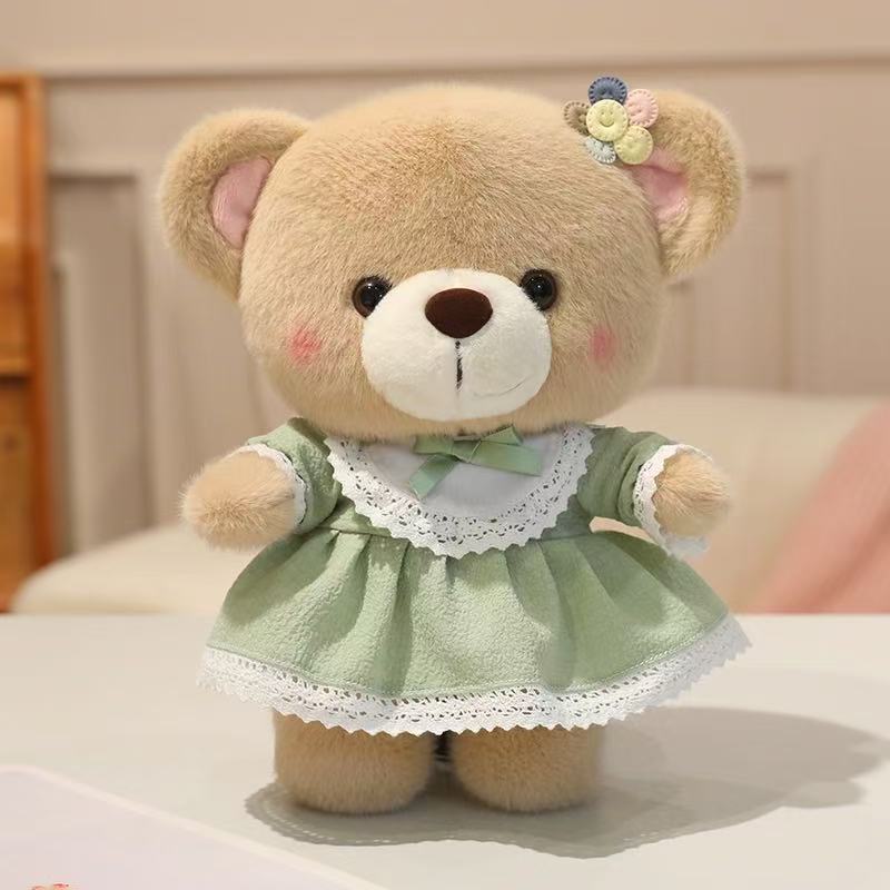Newest Teddy Bear Doll with Skirt Kawaii Stuffed Plush Toy Figure Doll Cartoon Anime Cute Pillow Kids Birthday Gift Doll