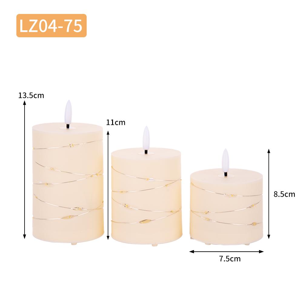 LED Flameless Candles with Fairy Lights Set