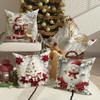 Christmas Throw Pillow Covers 4 Pieces Reindeer Santa Prints Festive Decor Winter Pillow Covers For Friends Home Indoor Winter