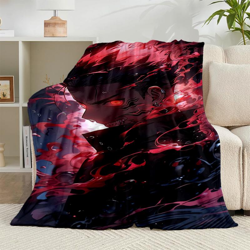1PC Jujutsu Curse Battle Flannel Blanket Gift, Suitable for Both Men And Women, Soft Ideal for Beds And Sofa, Birthday Or Christmas Gift