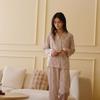 Summer New Women's Skin-friendly and Comfortable Tencel Cotton Small Floral Lace Edge Lapel Short-sleeved Trousers Loungewear Set