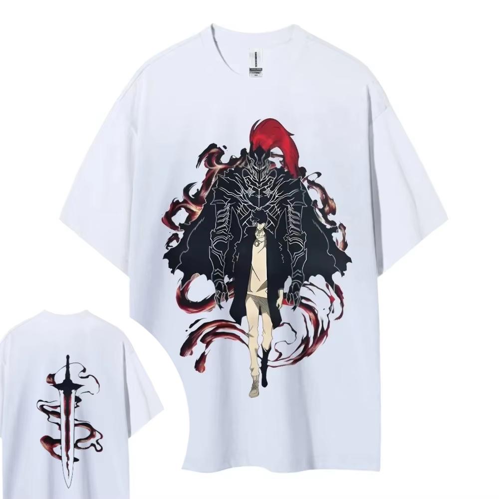 2026 Sommer Heißer Verkauf Solo Leveling Baumwolle Unisex Rundhals Anime T-Shirt Bequem Kurzärmelig Y2K Gothic Baumwolle Übergroße T-Shirts