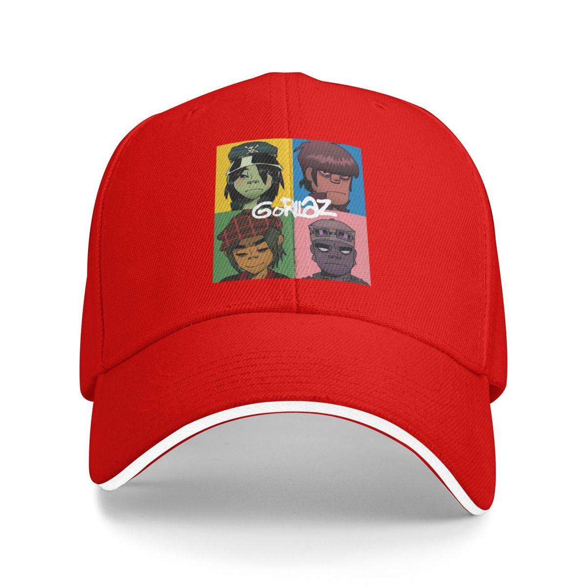 

Gorillaz Панк-рок группа Бейсболки Snapback Кепки-бейсболки Дышащие Повседневные Кепки для улицы Унисекс One Size