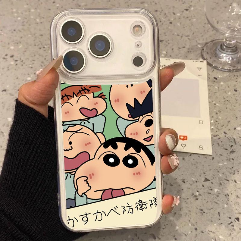 Busig Shin-chan Apple iPhone 17 Pro Max/16/15/14 Stöttåligt Mjukt Rymdskal
