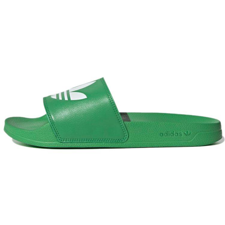 Adidas Originals Adilette Bequeme Lässige Schnelltrocknende Pantoletten Unisex Schuhe Grün Weiß FX5909