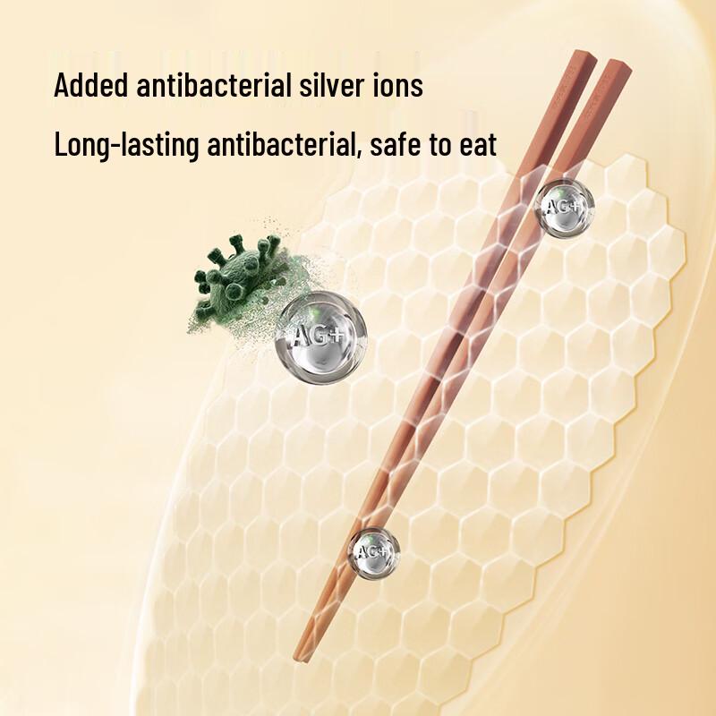 Chuidahuang Color-Coded Antibacterial Alloy Chopsticks, 5 Pairs