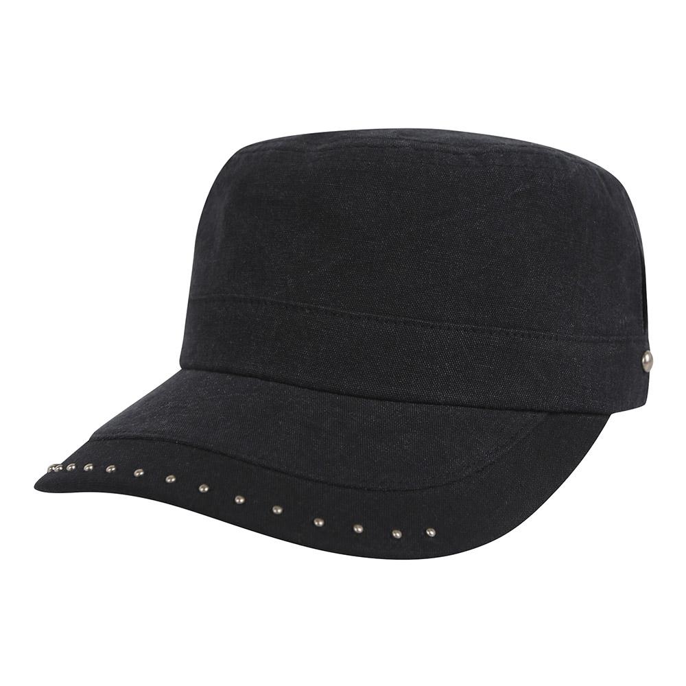 BUCKAROO Women'S Cotton Riveted Military Cap Black