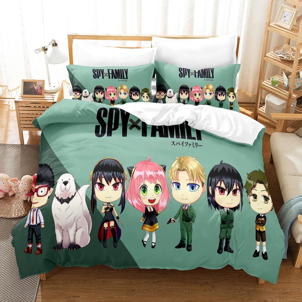 Anime SPY×FAMILY Bedding Set Anya Forger Duvet Cover Set Microfiber Single Queen King Twin Full Size Duvet Cover For Gifts