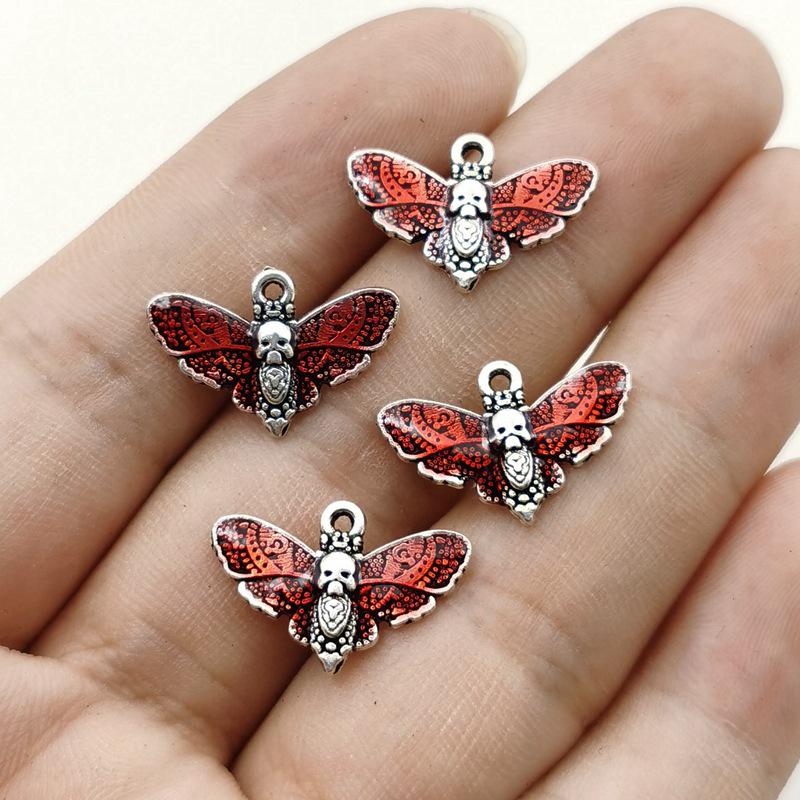 

Gothic Zinc Alloy Moth Skull Pendant for DIY Earrings