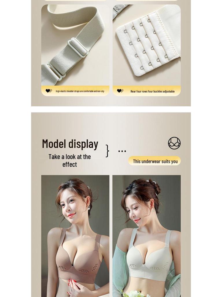 Übergröße Nahtloser Lift & Support BH: Atmungsaktiv, Auslaufsicher, Seitenstütze, Dünnes Cup-Design für Frauen