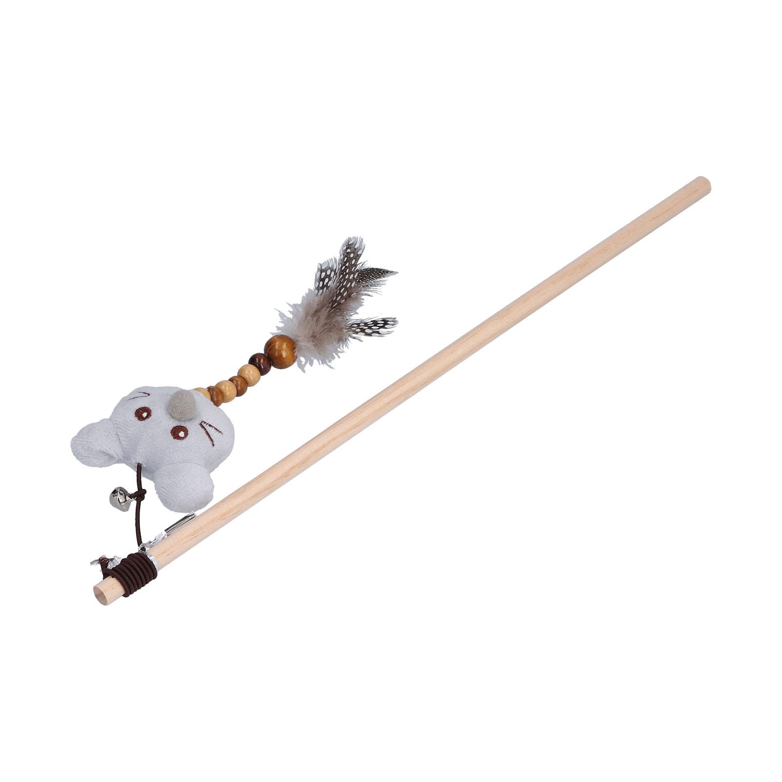 

Деревянная палка Забавная кошачья удочка Милая мультяшная мышка Плюшевая Звуковая Интерактивная Кошачья игрушка с перьями и колокольчиками Type 1