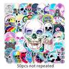50 Holographic Skull Stickers for Luggage, Scooters, Tablets, and More