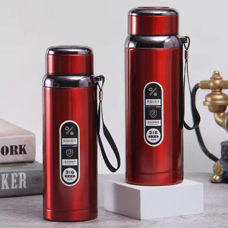 316 Stainless Steel Sports Water Bottle, Outdoor Portable Car-Mounted Sling Water Cup, Gradient Star Bottle, Large Capacity Thermos Cup