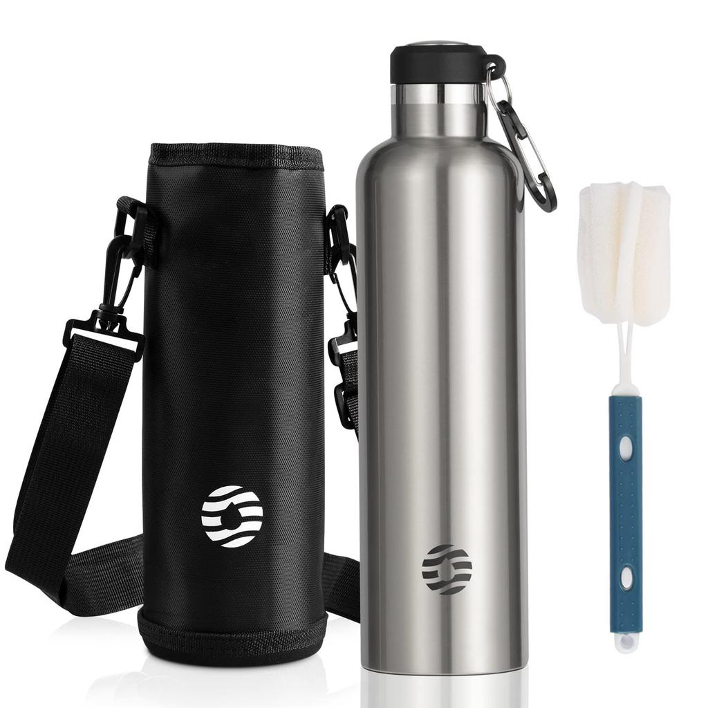 FJbottle 1 Liter Vacuum Insulated Stainless Steel Water Second for Direct Sports Includes Water Bottle Cover and Cleaning Suitable for and Children