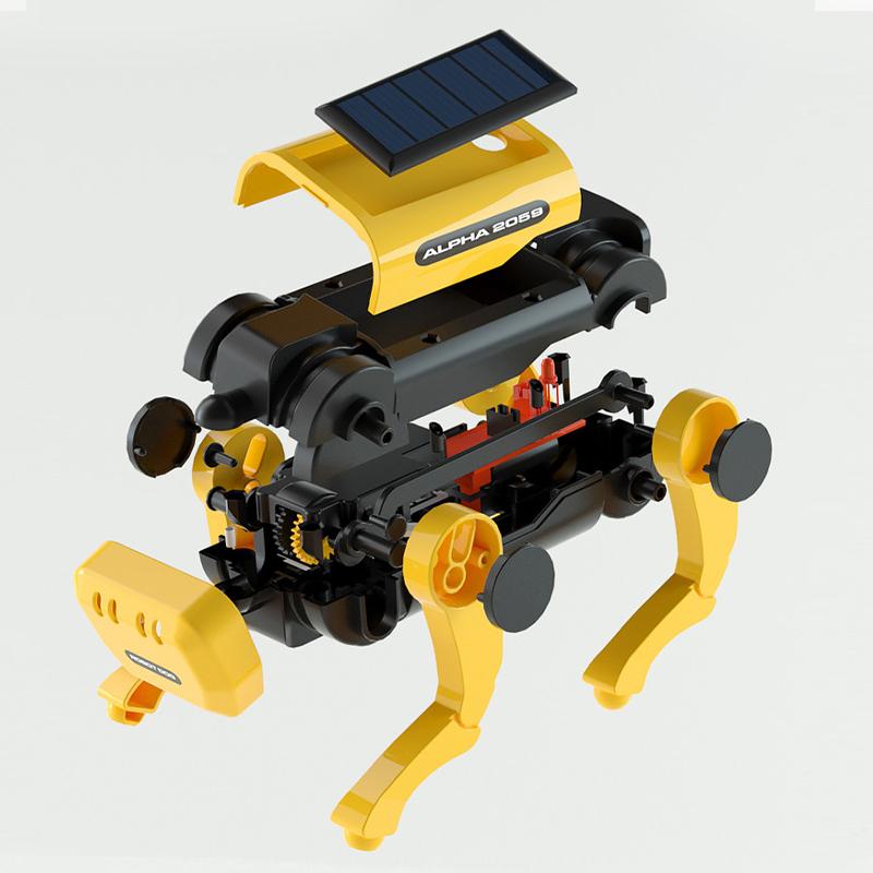 Çocuk Robot Köpek Bilim Deney Kitleri Güneş Enerjili Yavru Köpek Çocuklar İçin Kendin Yap Eğitici Stem Oyuncakları bilim Geliştirici Hediye