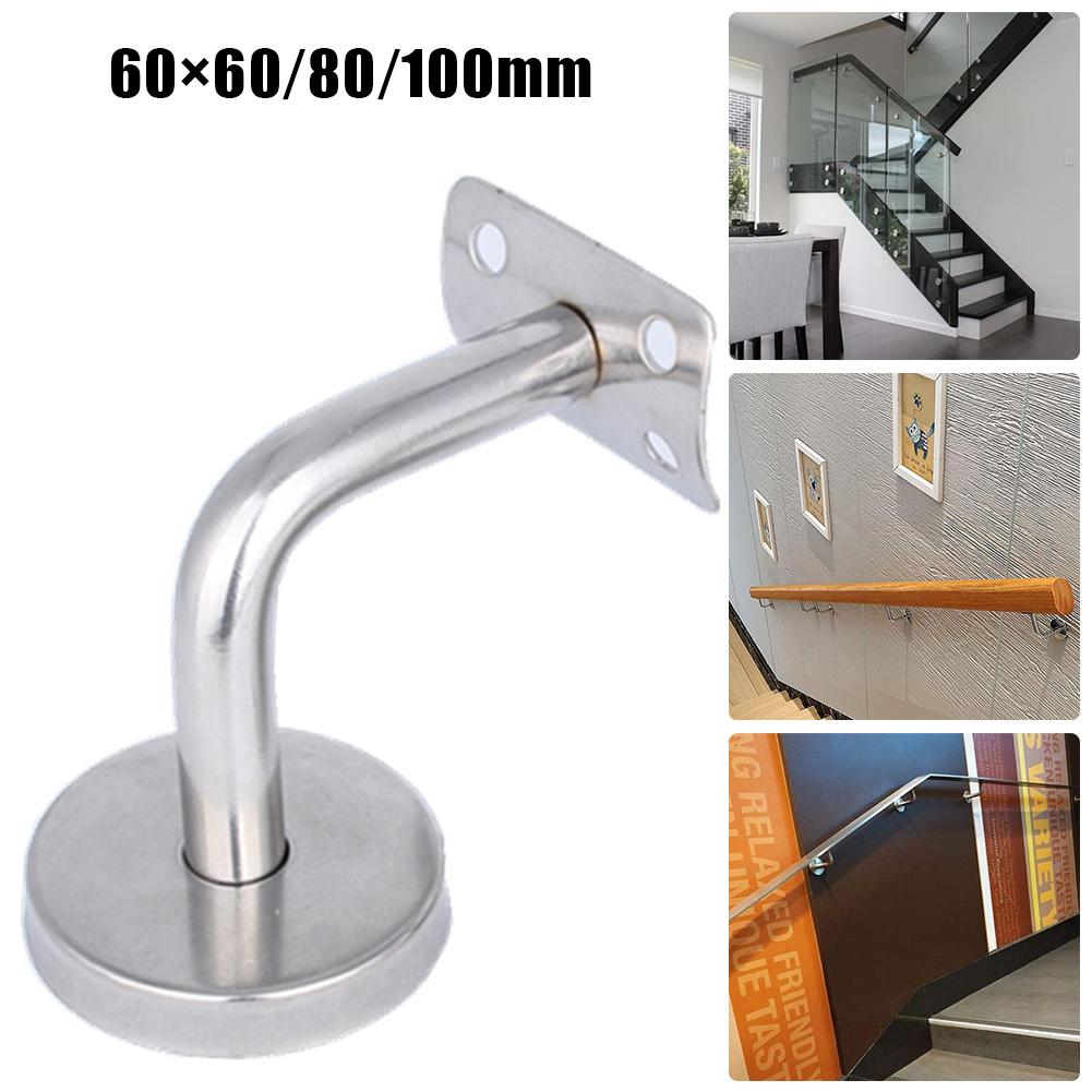 Handrail Brackets Wall Support Hand Bannister Mopstick Silver Stainless Steel Strong For Fitting Handrail Practical