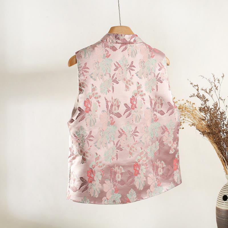 Retro buckle vest 2025 early spring high-end temperament stand-up collar vest vest