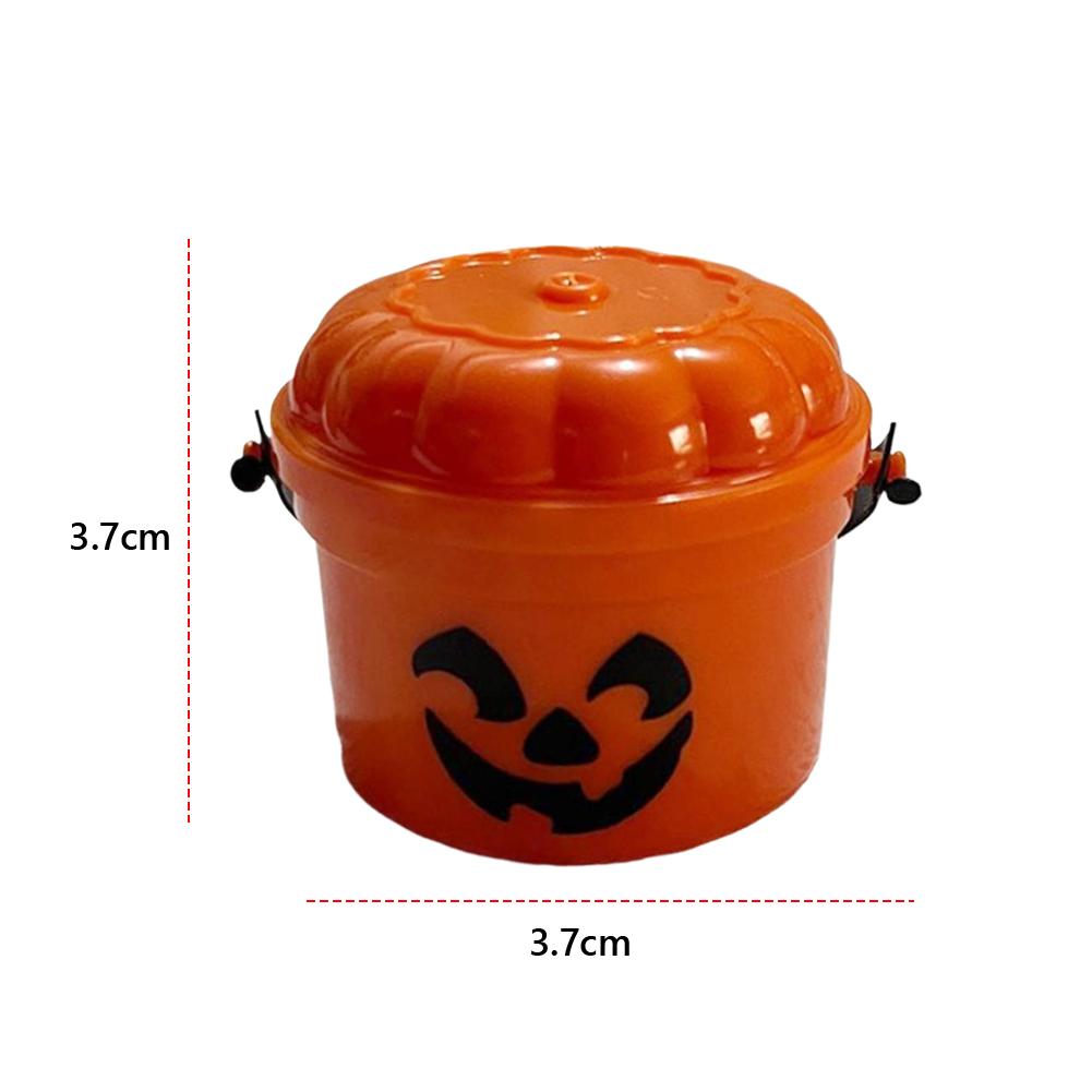 Halloween Mini Nostalgia Bucket with Handles Plastic Storage Buckets Multi-Purpose Spooky Bucket Toy Trick Or Treat Buckets
