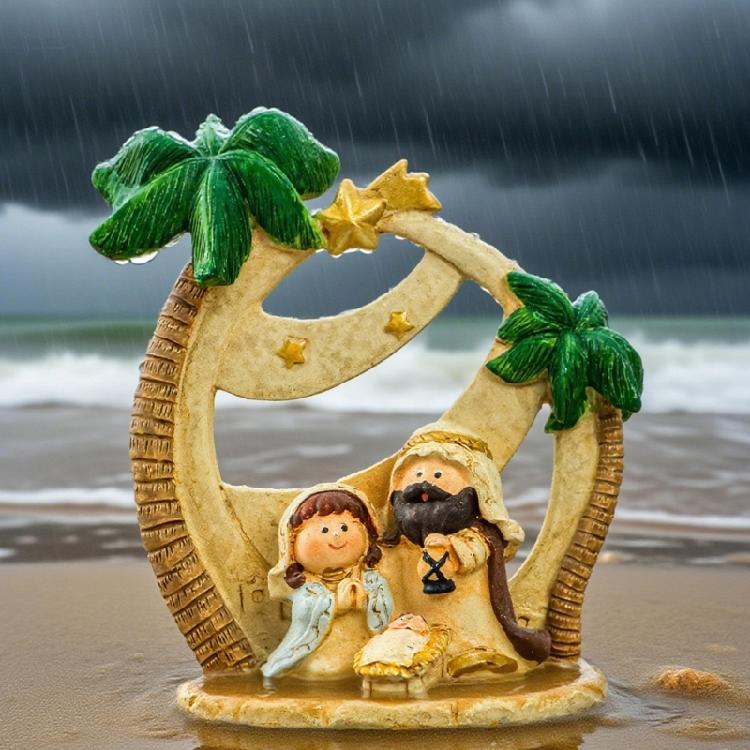 Stable Nativity Scene Statue Christmas Nativity Figurines Holy Family Collectables Decors,Table Ornament for Indoor