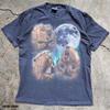 Beaver Full Moon Graphic Tee, Aurora Borealis Wildlife Shirt