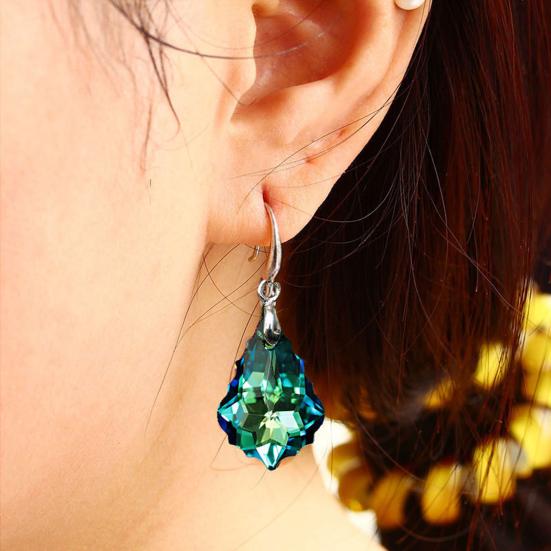 1 Pair Dangling Earrings Comfortable Wearing Wear-Resistant Faux Crystal Women Ear Hooks for Banquet